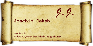 Joachim Jakab névjegykártya